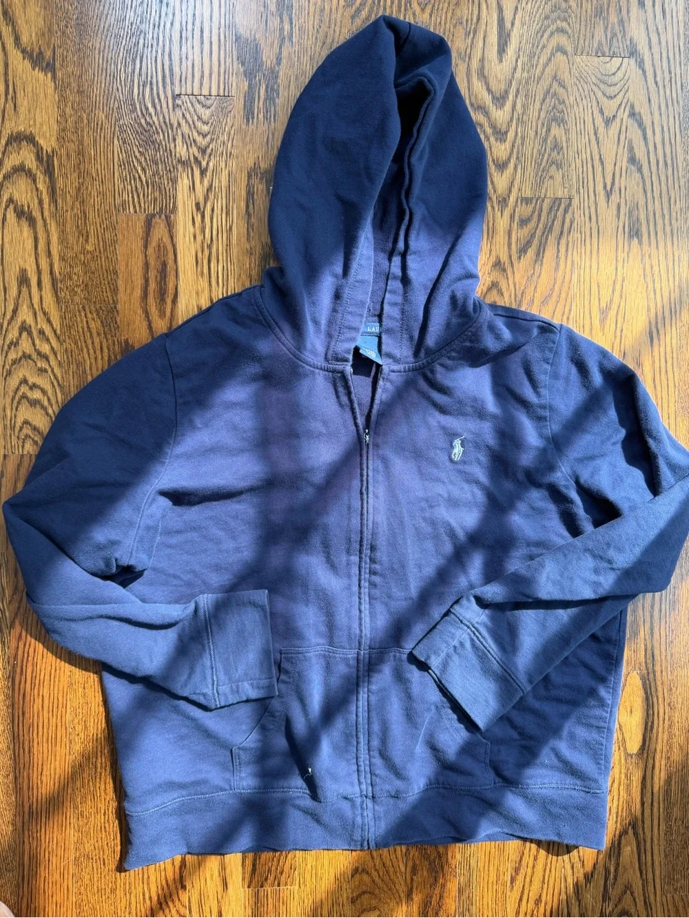 Ralph Lauren Navy Kid’s Zip Up Cotton Hoodie Casual Polo Sweatshirt